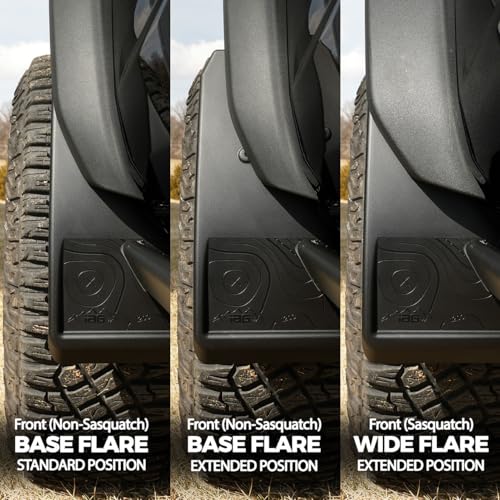 Image of IAG Trail Shield Adjustable Front & Rear Mud Flaps for Ford Bronco 2021+ | Made in USA, patented left-to-right fit for wider tires, no drill, protects doors, rockers and paint, not Raptor or Sport