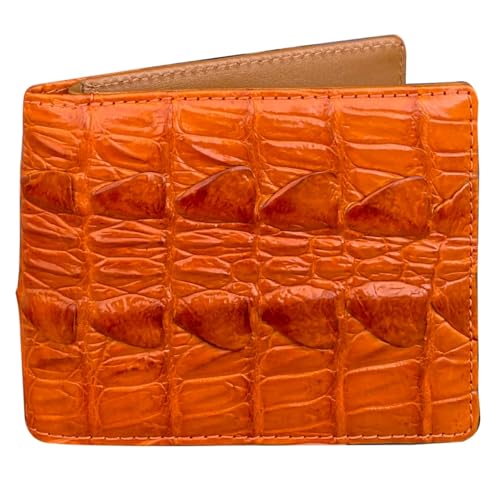 Image of HATA Men Leather Bifold Wallet RFID Blocking Front Pocket Exotic Billfold Handmade Gift For Birthday Wedding Anniversary Father's Day