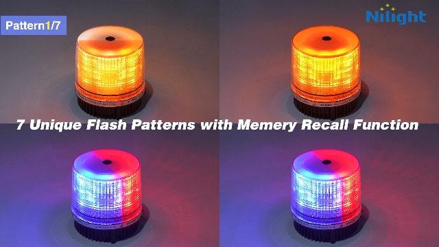 Image of Nilight 18LED Strobe Lights Red Blue Wireless Rotating Beacon Light | Emergency Safety Flashing Light with Magnetic Base Mount Two Types of Plugs for Vehicle UTV Truck Forklift Tractor Snow Plow