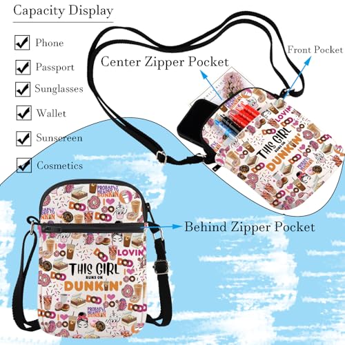 WCGXKO Donut Coffee Gift Dunkin Messenger Bag Dunkie Junkie Gift Coffee Donut Lover Crossbody Purses Bag Christian Gift3
