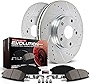 Power Stop K7053 Rear Z23 Carbon Fiber Brake Pads with Drilled & Slotted Brake Rotors Kit