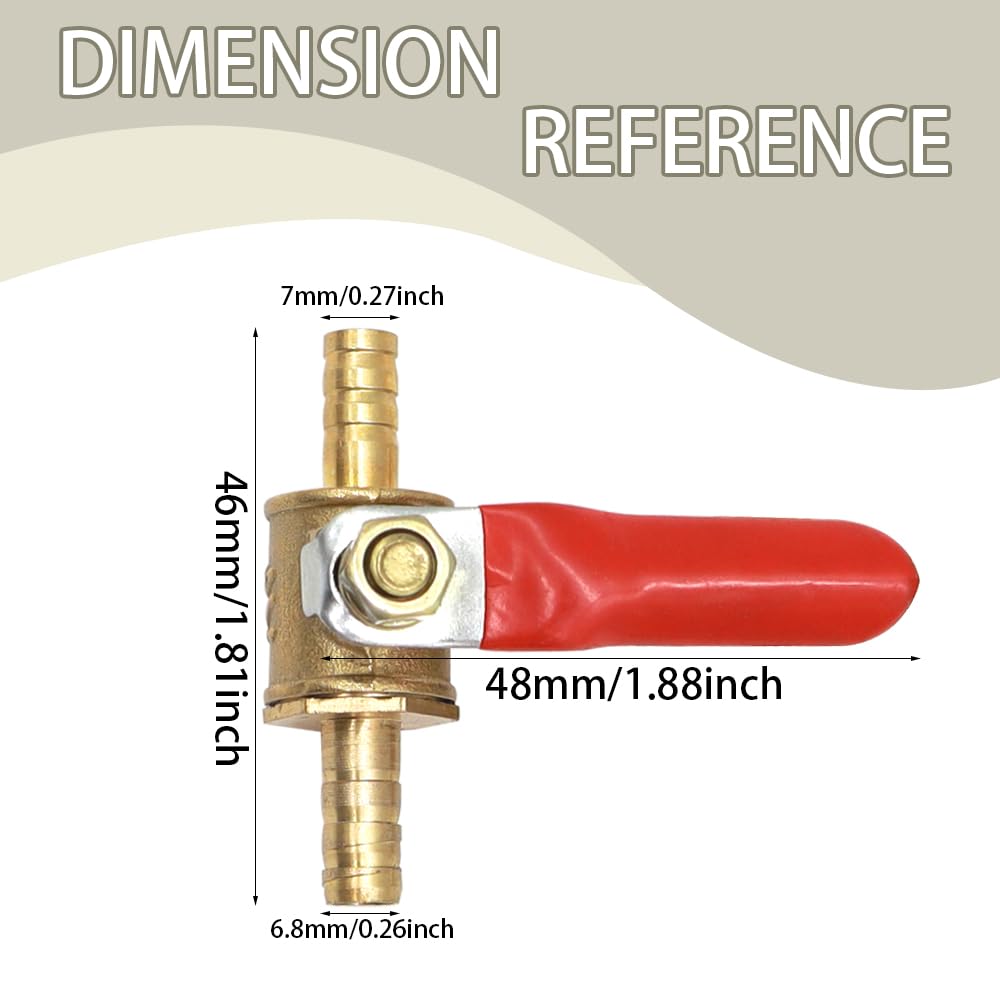 5 pezzi valvola a sfera tubo aria ottone doppio connettore a barbiglio valvola a sfera raccordi per tubi (8 mm) | Leroy Merlin