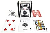 2 Decks Bicycle Prestige Poker Size Playing Cards Red and Blue 100% Plastic
