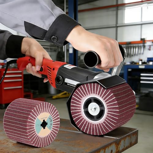 EXLECO Schleifwalze für φ19mm Bürstenschleifer, 320 Körnung Satinier Schleifbürste mit Schleifpapier, 120x100mm Satinierwalze, Satiniermaschine Schleifrolle Bürste, Satinierbürste für Holz, Metall