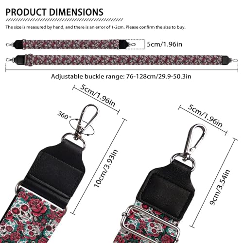 Image of Adjustable Purse Strap for Women, Crossbody Wide Handbag Strap Replacement, Sturdy Bag Strap with Silver Hardware