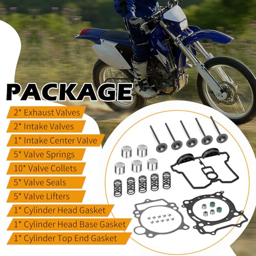 Image of Cylinder Head Exhaust Intake Valve & Spring Gasket Kit for Yamaha YFZ450 2004-2009 WR450F YZ450F 2003-2006