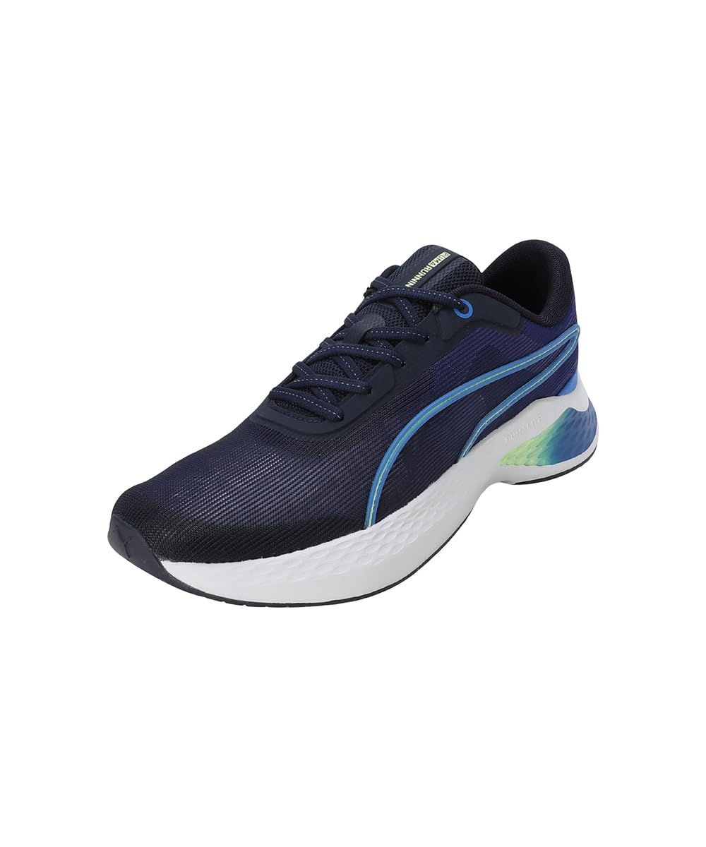 PUMA | Hyperglide X ForceLite Men's Lightweight Running Shoes | Navy-Bluemazing-Fizzy Apple | 8UK