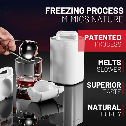 Kristallklare Eiswürfelbereiter, 1 große 5,6 cm, reine Eiskugel-Silikonform, luftdichte Form für Cocktails, Whiskey, Getränke