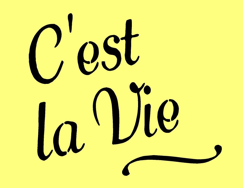 Pochoir rétro vintage C'est la Vie en Mylar réutilisable formats A5 A4 A3 pour décoration
