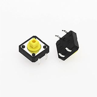 AHLOKI Interruptor táctil 100 Uds 12x12x7,3mm interruptores táctiles botón Cuadrado Amarillo Interruptor táctil 12 * 12 * 7,3mm Micro Interruptor (Color : Giallo, Size : 20PCS)