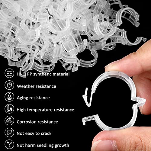 200 Pcs Plastic Trellis Plant Support Clips for Support, Grape and Tomato Vine, Vegetables Plants, Garden Clips to Grow Upright Makes Plants Healthier