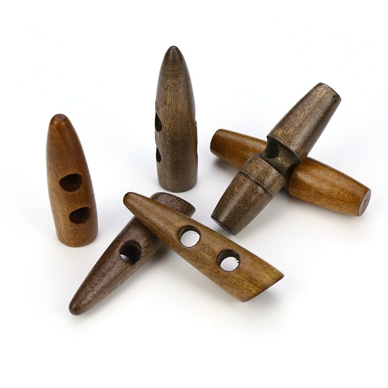 200-500 sztuk drewnianych guzików 30-60 mm, guziki w kształcie rogu, do szycia, brązowe, czarne, do kurtek wiatrowych, akcesoria dekoracyjne kardiganu