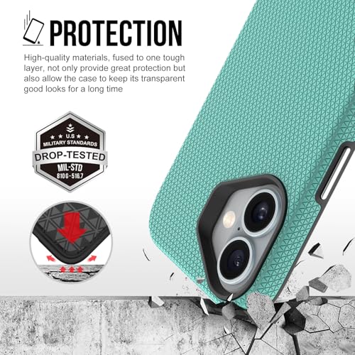 Image of NOXO Ultra-Hybrid Triangle Back Case Cover for iPhone 17, | Shockproof Design | Camera Protection | Soft TPU & Rugged PC | Bumper Case Cover for iPhone 17, (Mint Grean)