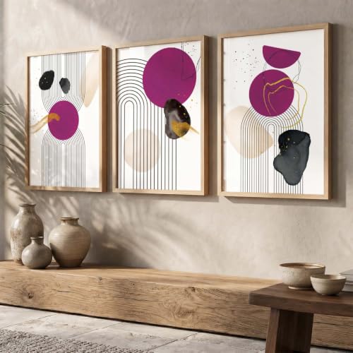 Image of kotart Painting for Wall Decoration - Modern Art Wall Decor Framed Painting for Living Room Bedroom - Framed Wall Posters /Paintings with Frame Set of 3 (Art 3, 10x13 inch)