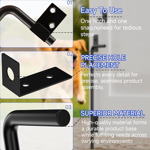 Image of 12 Inch Cane Bolt Gate Drop Rod, Square Heavy Duty Gate Latch, Cane Bolts for Wood Vinyl Metal Fences Gates-(Black Finish,1 Pack)