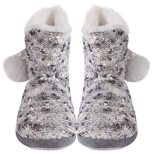 Home Slipper Bootie Slippers Women's Woolen Yarn Plush Lining Fuzzy Warm Indoor Ankle Boots4