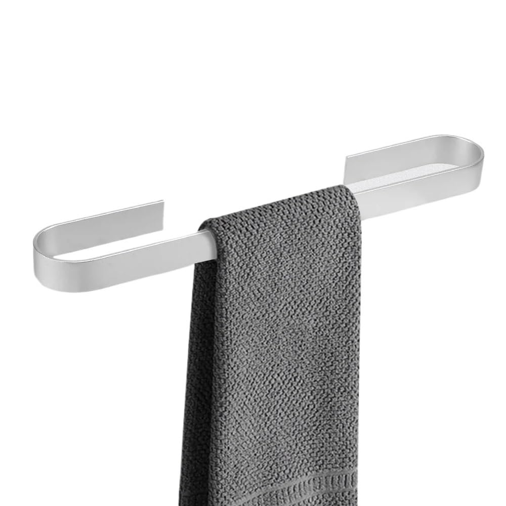 Towel Rail No Drilling Bathroom Towels Rack Hanger Space Aluminum Wall Mounted(Silver 25cm)