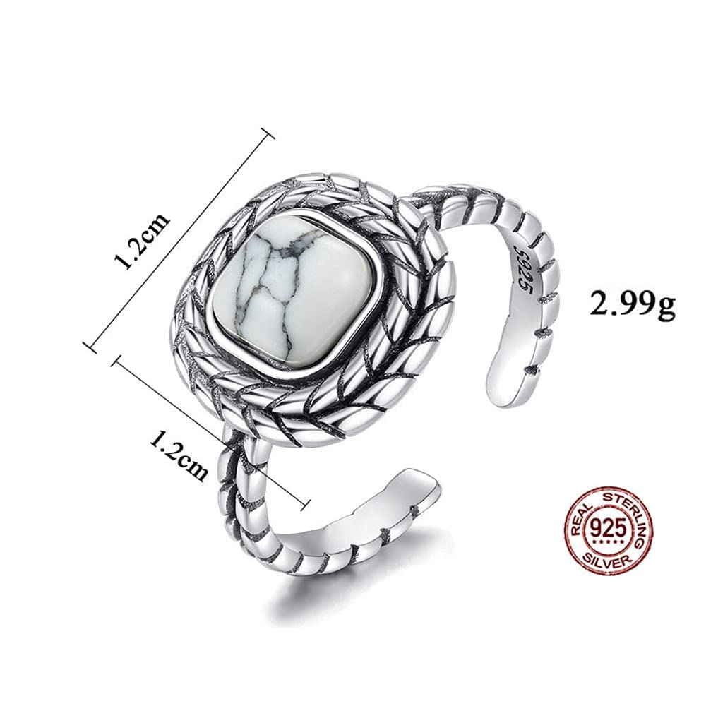 Offener Verstellbarer Fingerring-Kreativer handgeschnitzter Full-of-Blätter-Kreis Daumenring, Palast 5-6mm türkisfarbener Gelenkring, Schmuckgeschenk für sie