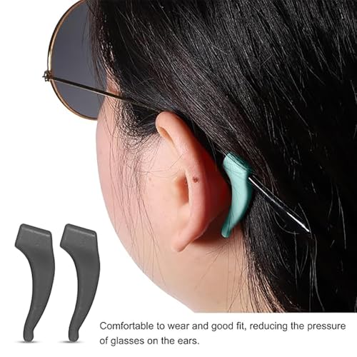 Image of Obtheleg Anti-Slip Silicone Eyeglass Ear Grips (4 Pairs) | Comfortable soft glasses ear hooks, non-slip temple tips retainer holders for sunglasses and spectacles.