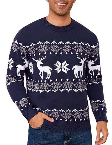 Leversic Weihnachtspullover Herren Lustig Ugly Christmas Sweater...