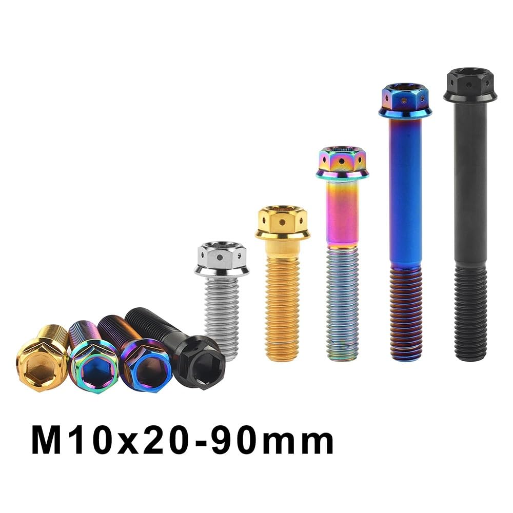 M10 X 1.25 Titanio Hex Bulloni 20 25 30 35 40 45 50 55 60 65 70 75 80 85 90 - Foto 8