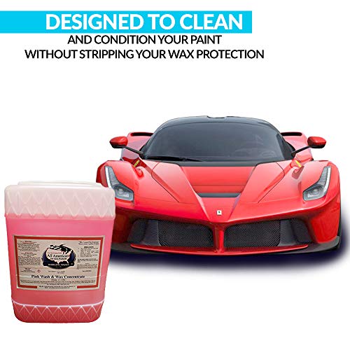 All American Car Care Products Pink Wash & Wax Concentrate (5 Gallon) - One Step Liquid Poly Soap And Protective Wax For Fine Automobiles, Boats, Rv, Motorcycle #TOP3