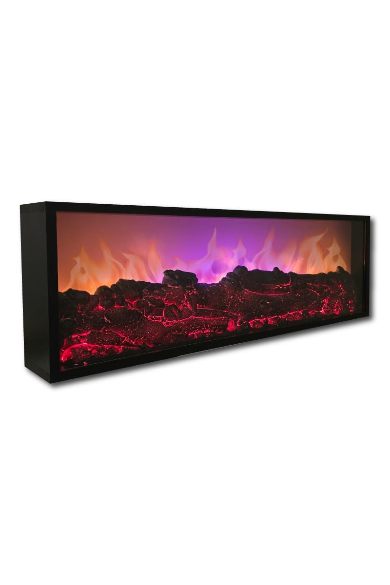 Dekoratif Elektrikli Yapay Şömine - 100x31.5x16.5 Cm - Farklı Renk Modları,kumandalı, Bluetooth Ses