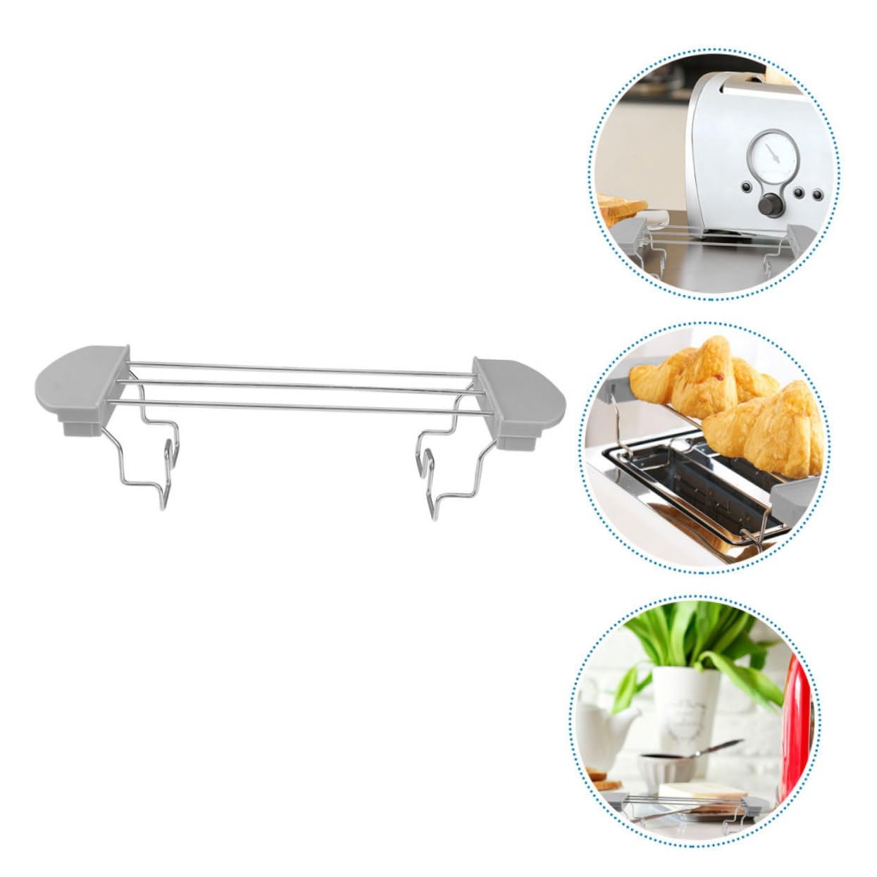 IMIKEYA Brötchenaufsatz für Toaster Ersatz mit Silikon und Eisen Kompakter Toasterrost als Toastwärmer und Sandwichständer für Küchenzubehör