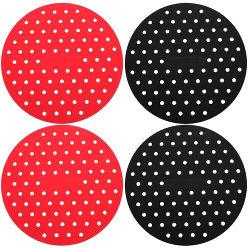 ELAYARD 4個 シリコン製エアフライヤーライナー 耐熱ノンスティック調理パッド 油カットで キッチン用品 焼き物や揚げ物に