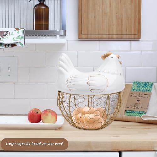 Cesta para almacenar frutas y aperitivos grande con estructura de hierro resistente para casa 6