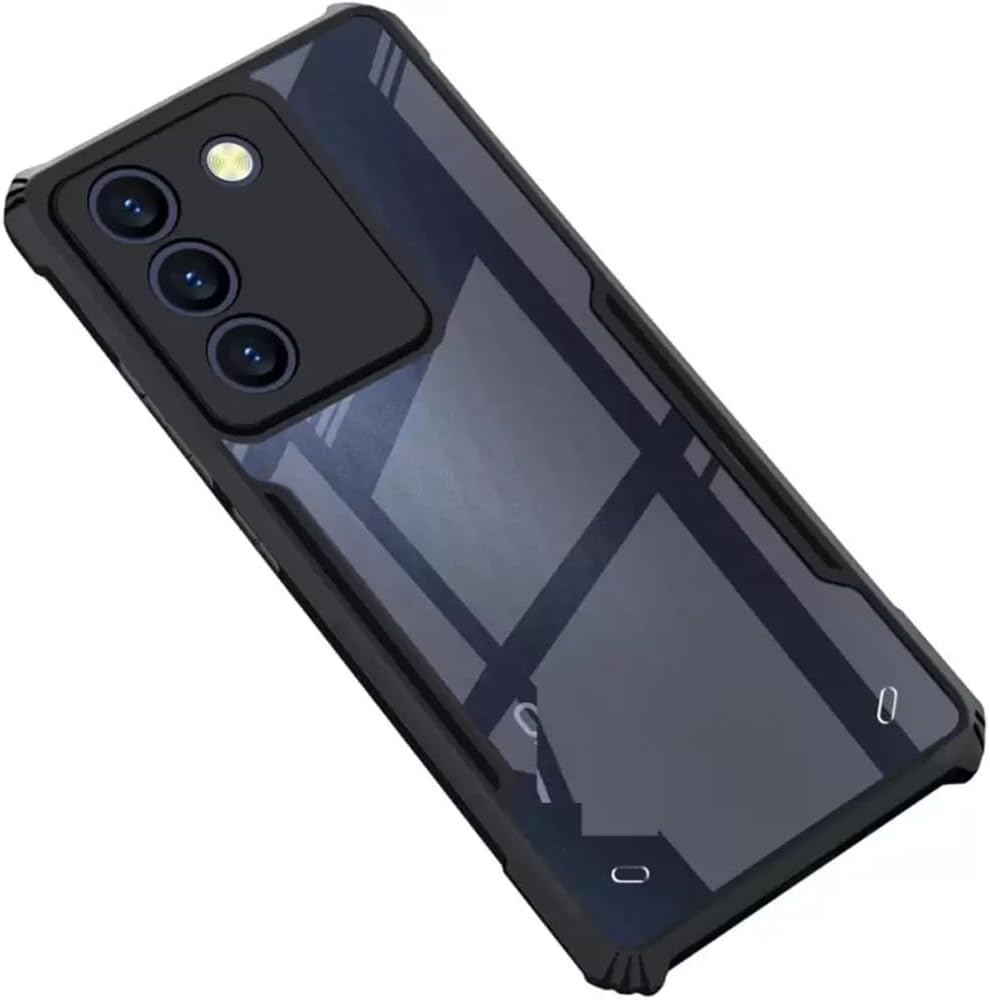 Amazon Brand - Solimo Clear Back Cover Case for Realme 14X 5G | 360 Degree Protection | Transparent Back Cover Case for Realme 14X 5G (PC & TPU, Black Bumper)