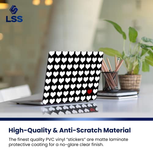 Image of LSS 17 17.3 Inches Laptop Notebook Skin Sticker with 2 Wrist Pads - Reusable Cover Protector Vinyl Sticker Cover Decal Fits 17 inch - 19 inch HP Asus Acer - One in a Million Hearts Pattern