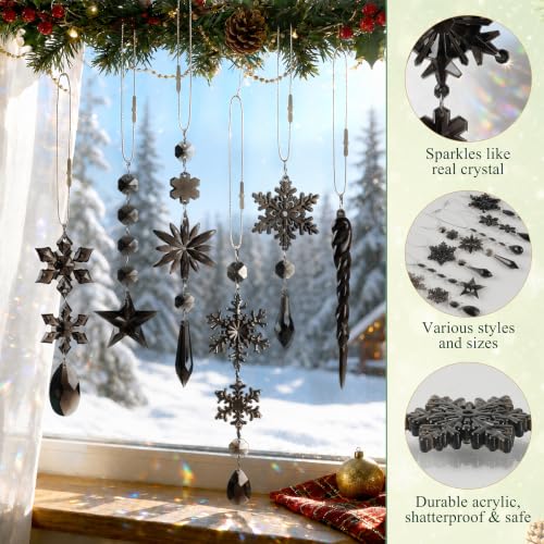 Image of Crystal Christmas Ornaments for Tree Decorations, Winter Wonderland Party