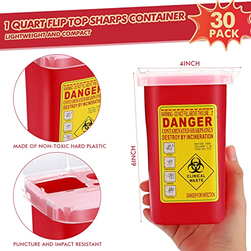 Image of Chumia 30 Pcs 1 Quart Sharps Container,Small Needle Container Disposal
