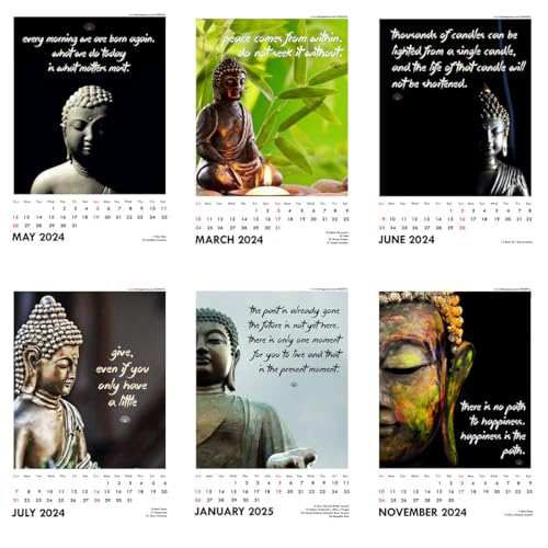 Image of Tallenge - Wisdom of Buddha - 2024 Desk Calendar - 6 x 9 Inches for Home & Office (Paper, Desk Calendar)