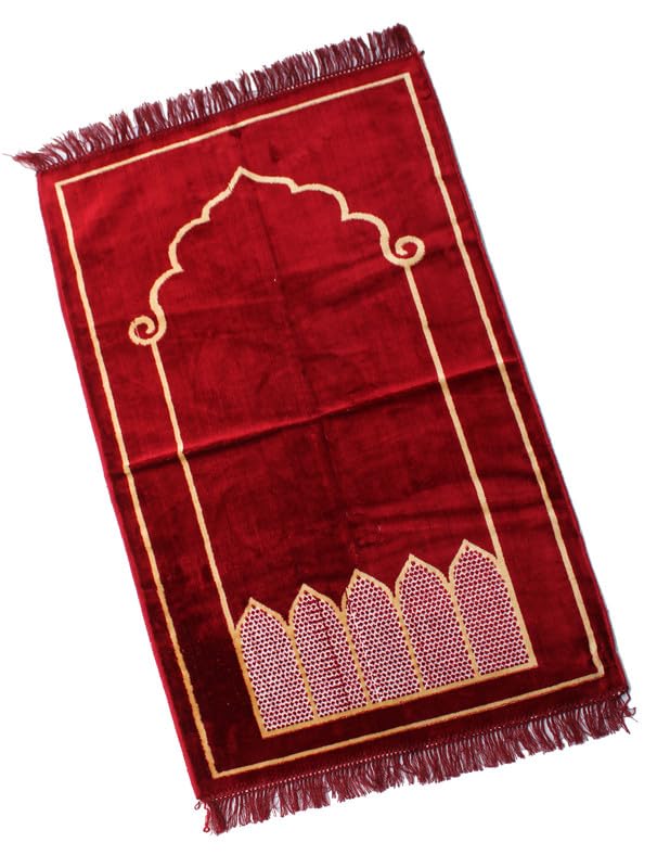 ADIRNY Velvet Prayer Mat 44x28 inch Musalla Janamaz for Namaz Muslim ...