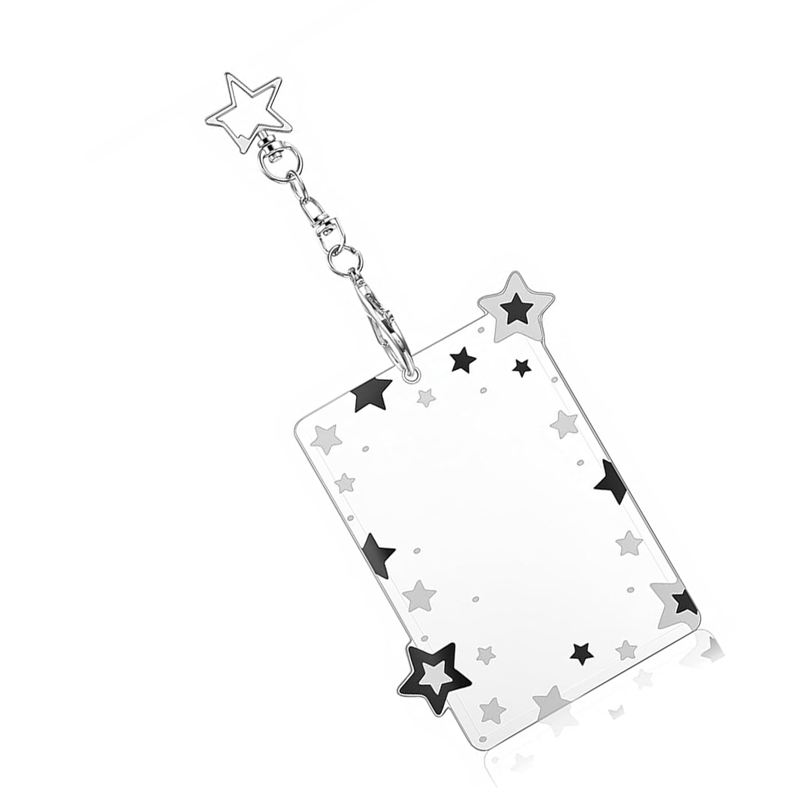 Jrteay Transparent Photocard Holder, Photocard Holder Keychain, Pc Holders, Kpop Photocards Holders With Star Pendant, Acrylic Photo Card For Idol Card Credit Id Bank Cards