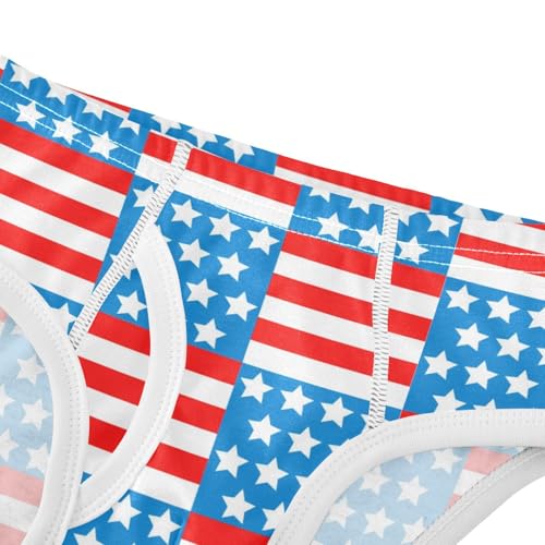 Wusikd American Flag Boys' Underwear Cotton Patriotic Boys Briefs Soft Toddler Underwear 3T4