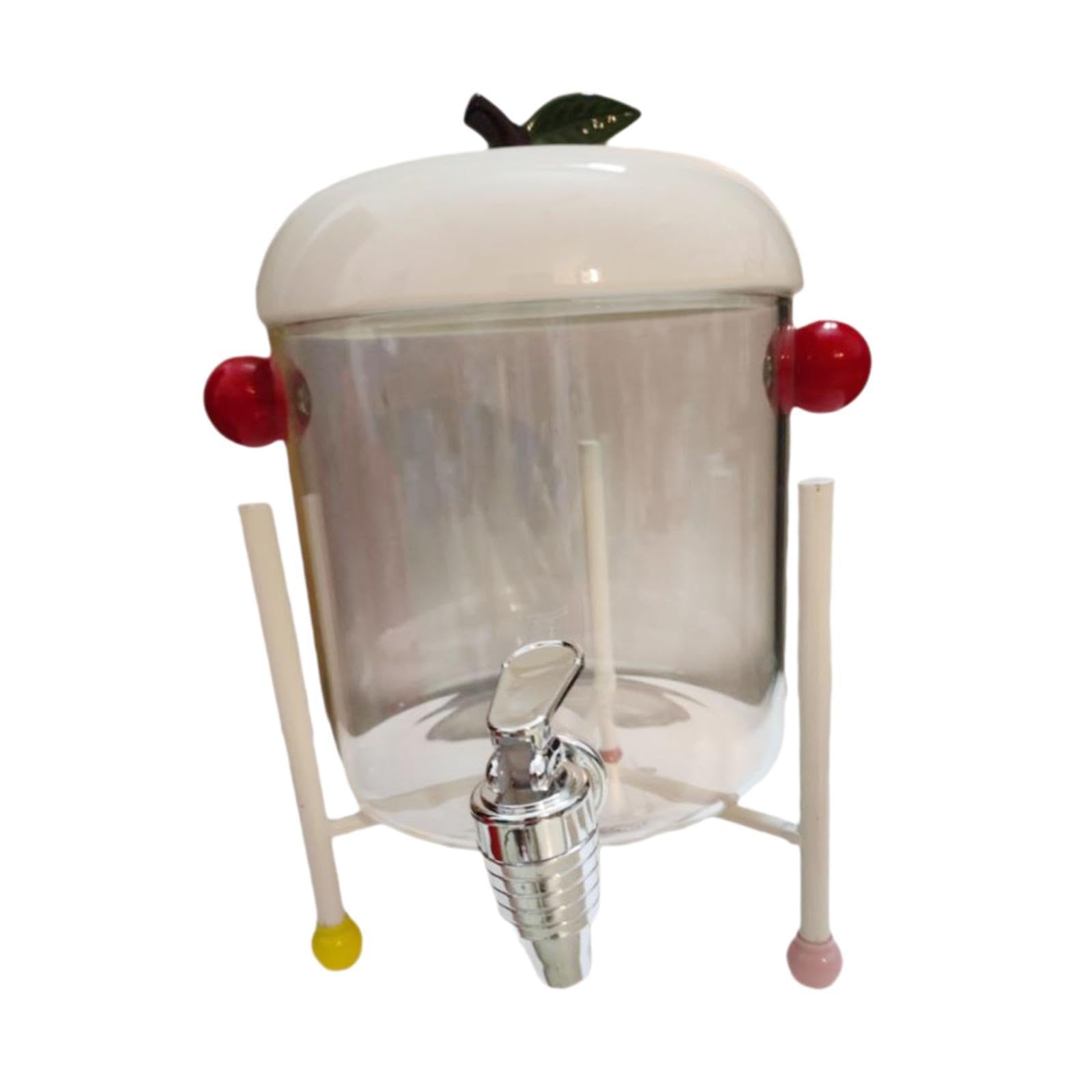 MERIGLARE Dispensador de Bebidas Jarra Grande para Nevera Contenedor de Líquidos con Grifo de Vidrio Resistente Y Soporte Estable Adecuado para Reuniones Famil, do, Individual