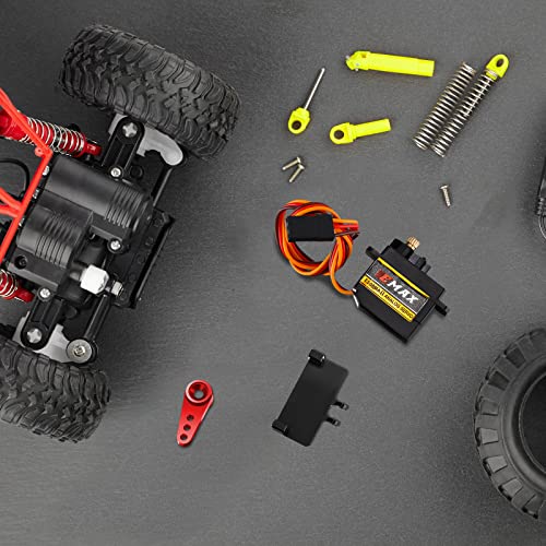 Rc Servo Steering Scx24 Axial Servo Upgrade With Servo Mount Bracket And Arm For Rc Car Boat Model Parts Scx24 Upgrade Parts(Red) #TOP5