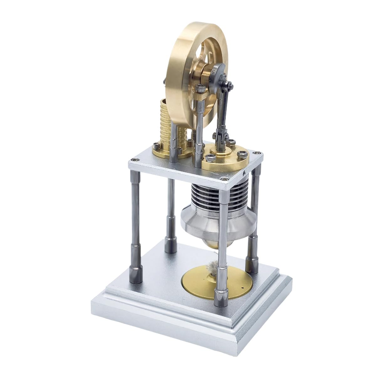 JOTPOR Stirling Engine Kit,Fully Assembled Metal Desktop Model with ALC-ohol Lamp, Functional Educational Science Demo for STEM Learning,Gift for Engineers