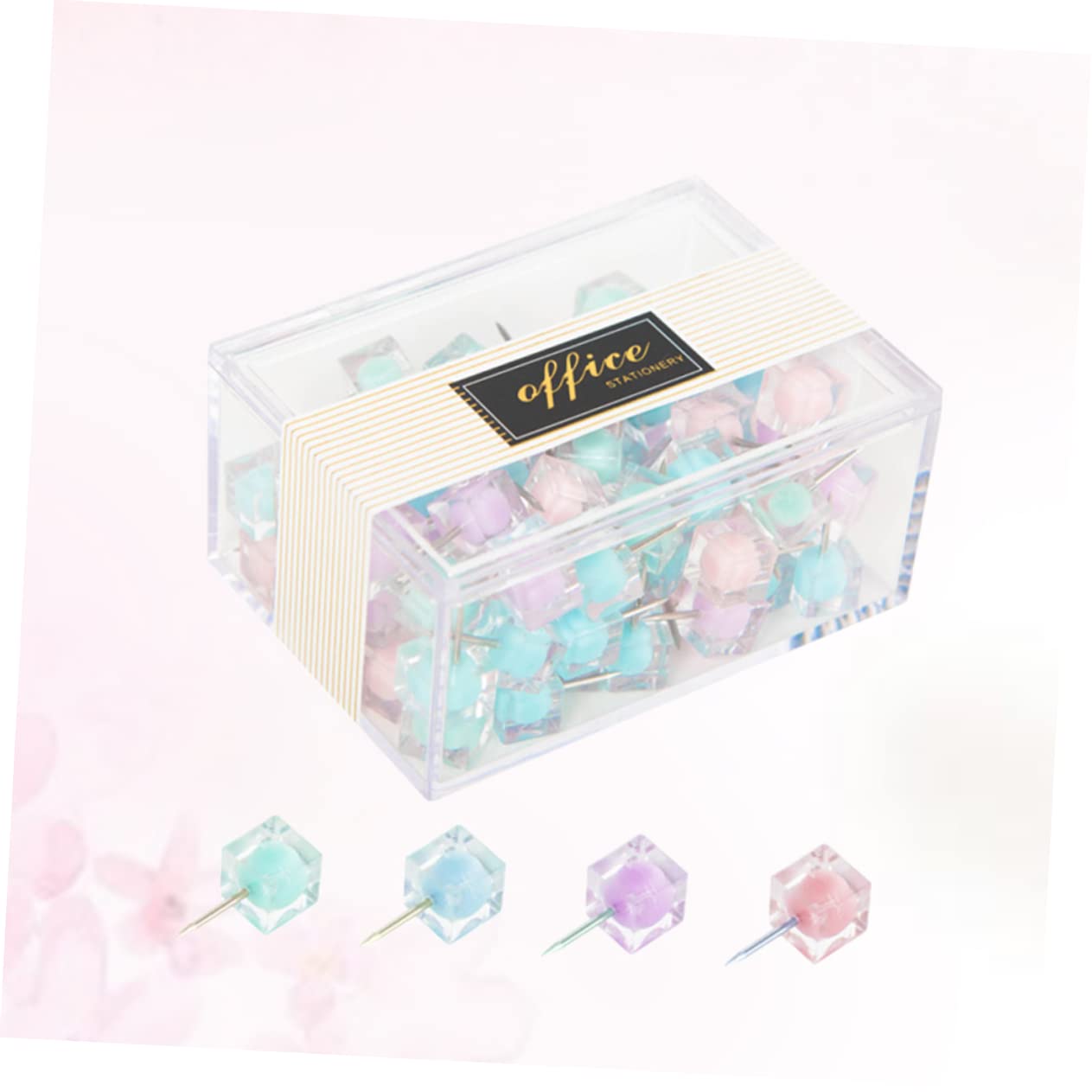 NUOBESTY 240stücke Teiliges Bunter Push Pins Kreative Transparente Reißzwecken Für Büro Schule Und DIY-projekte Zur Dekoration Von Pinnwänden Fotowänden Und Korkplatten
