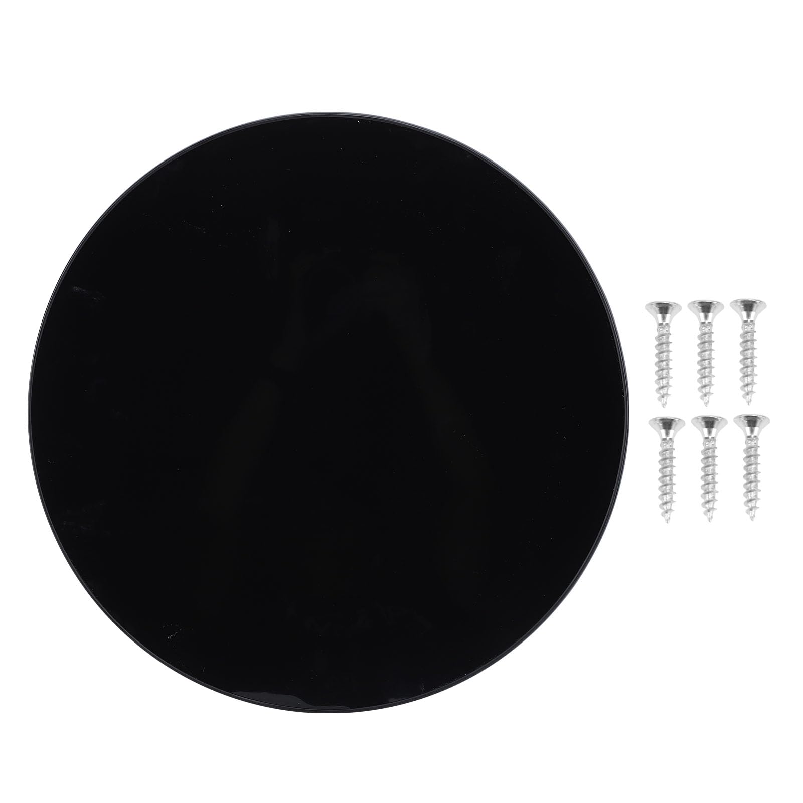 Jauarta 450mm Round Table Top Fade Proof Erosion Fast Installation Glossy Black Solid Wood Table Topwith Screws for RV Yacht Deck Terrace