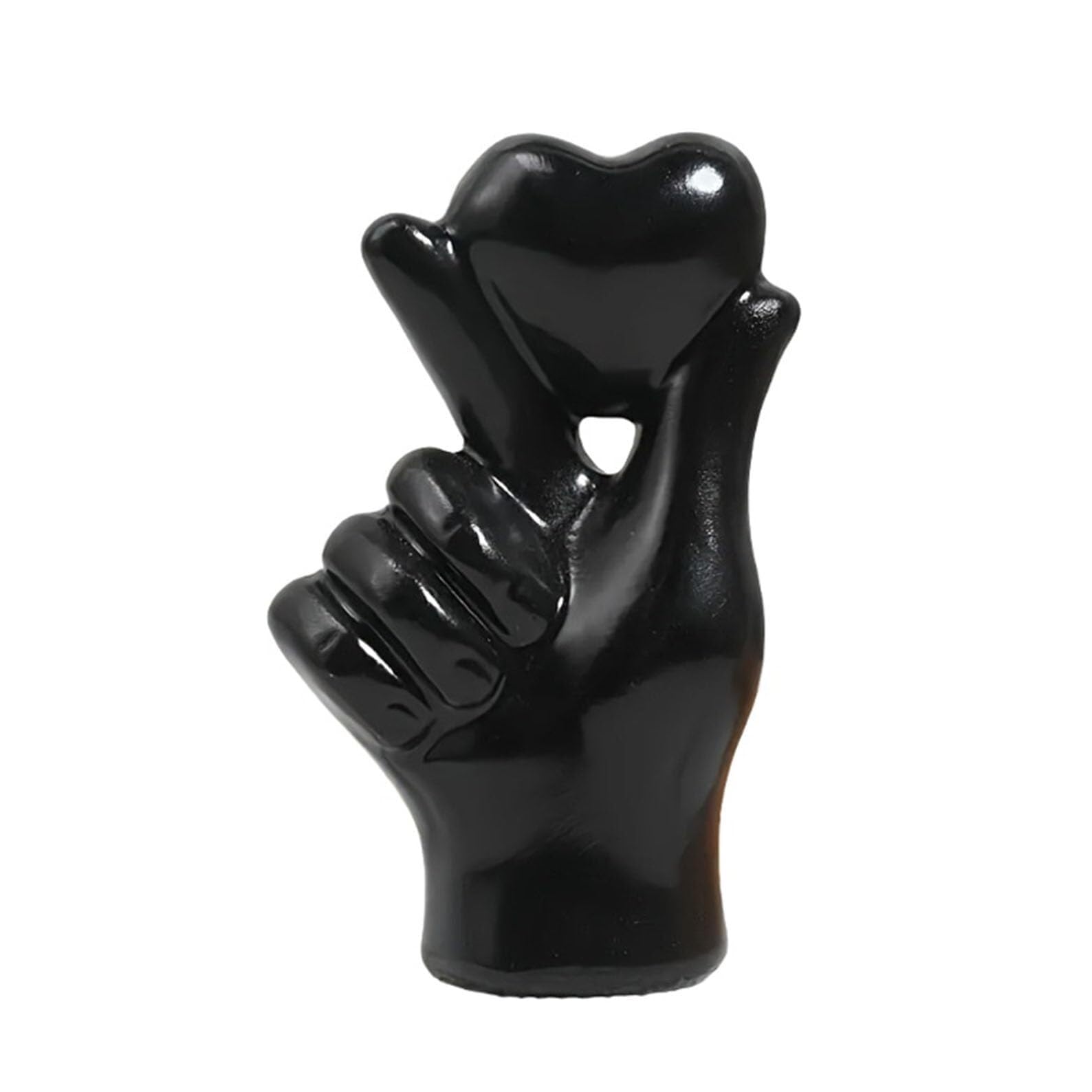 JJJing5 Decor Heart Hands Sculpture Resin Heart-Shaped Gesture Statue Room Decor Nightstand Accessories(Black)
