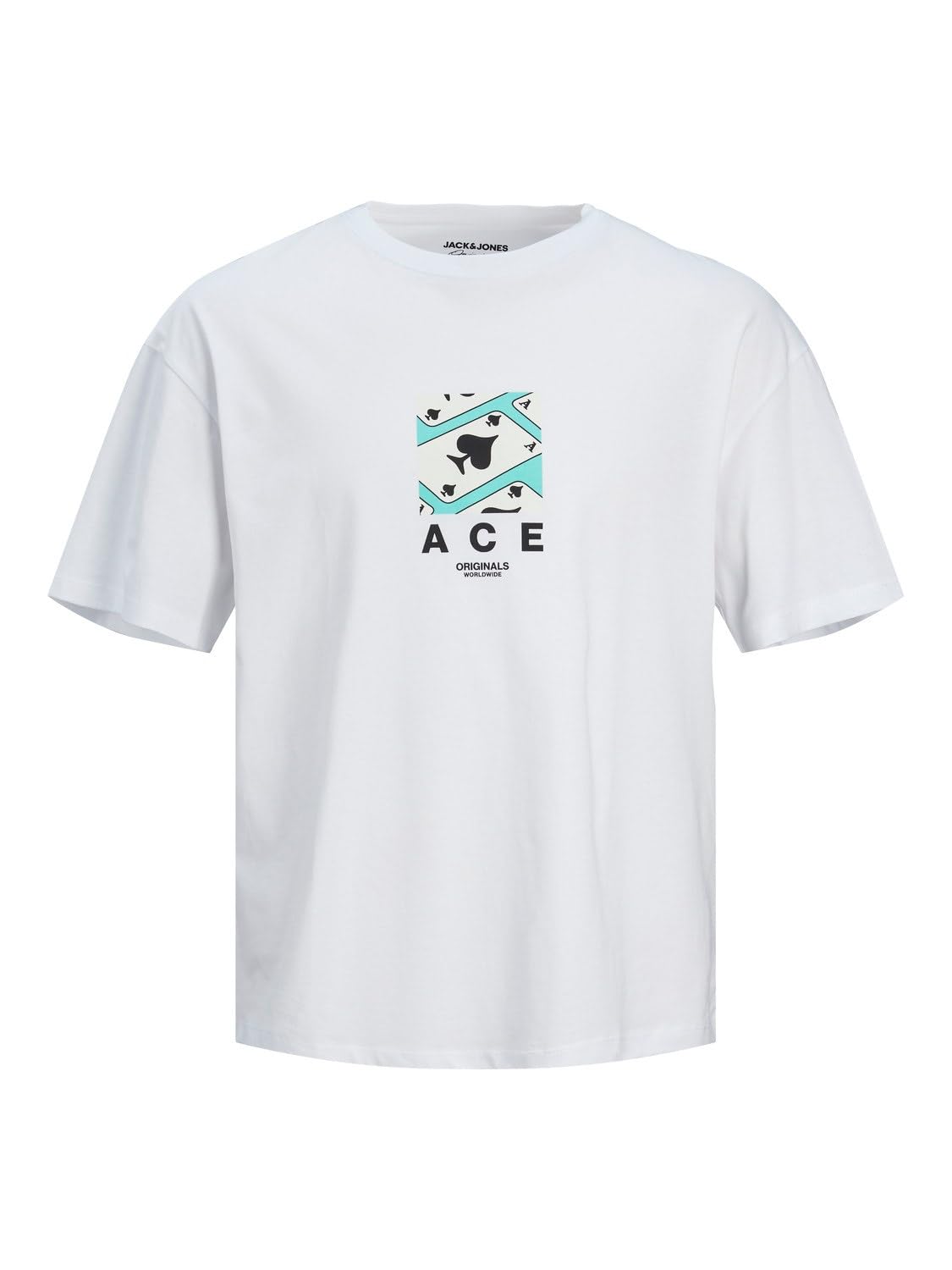 JACK & JONES JORBLOCKPOP Tee SS Crew Neck TG, Bright White, XS