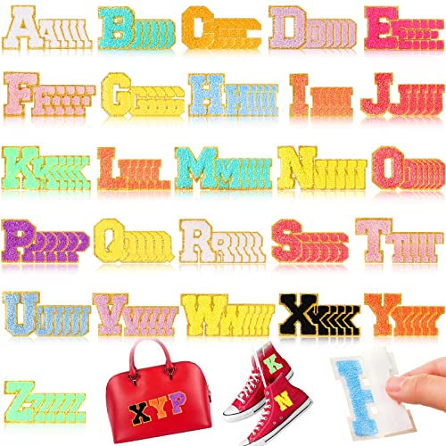 156 Pcs Chenille Letter Patches Iron On Glitter Self Adhesive Letters Chenille College Patches Iron On Letters For Clothing Stoney Clover Dupes Embroidered Repair Fuzzy Patches (Multi Color) #TOP7