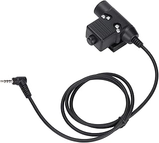 Adaptador de fone de ouvido tático PTT, resistente ao frio PU resistente à tração flexível Continue pressionando PTT Adaptador de sistema de fone de ouvido PTT com um clipe para Yaese VX ‑