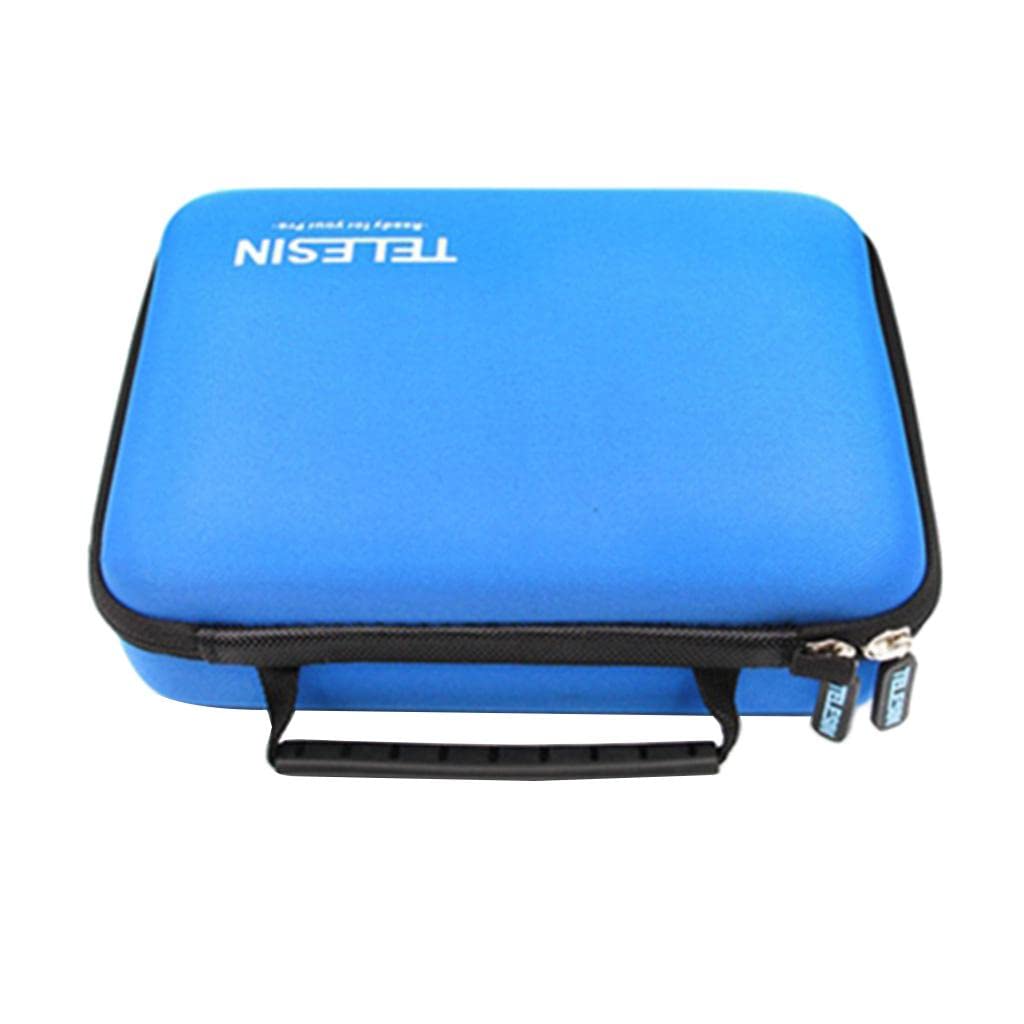 EVA Hard Case Shockproof Protective Case Lightweight Compact Padded Box Storage Travel Carry Bag for Goprro Hero Camera and Other Accessories - Blue & Medium Size-picture-29
