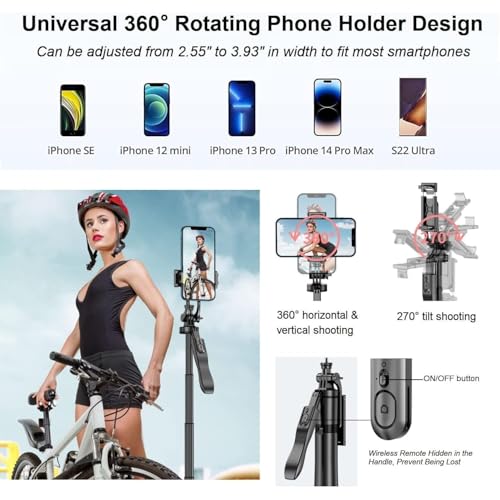 Image of L16 Long 61 inch Selfie Stick, Balance Handle for Anti Shake Shooting for Wide Angle Photo Shooting, Selfie Stick with Tripod Stand for Gopro & Camera (L16)