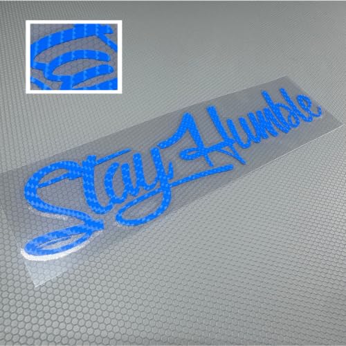 Image of Car Stickers for Stay Humble Auto Front Rear Windshield Window Decal Vans Truck Window Tail Decoration (Carbon Fibre Blue, 500x125mm)